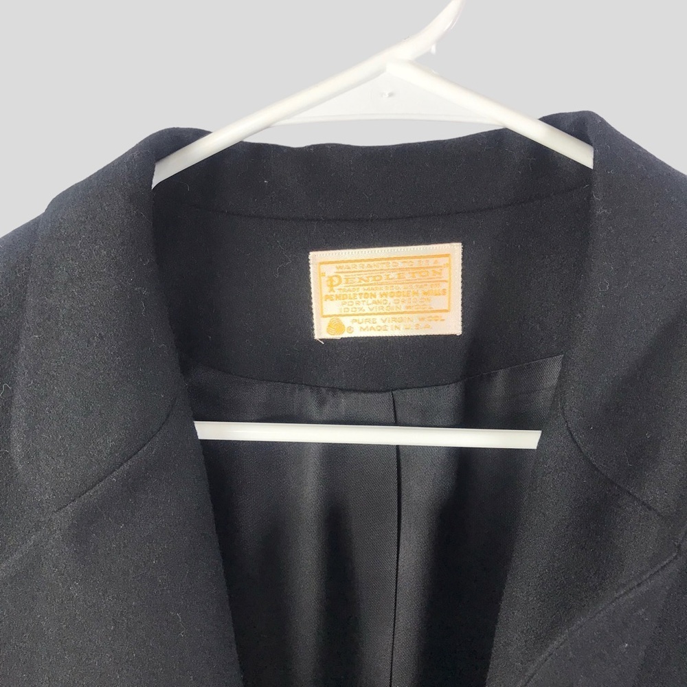 Pendleton Black Single Breasted Wool Blazer, Size… - image 4